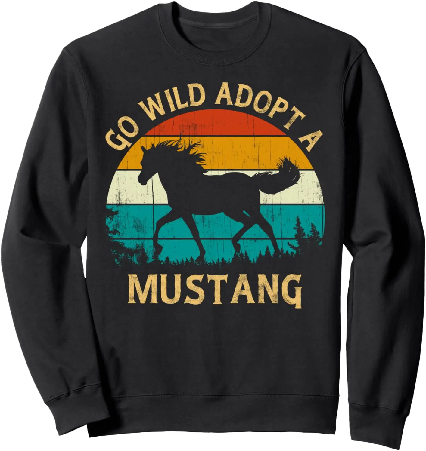 

Винтажная толстовка «Закат Wild Mustang Horse Go Wild Adopt a Mustang»