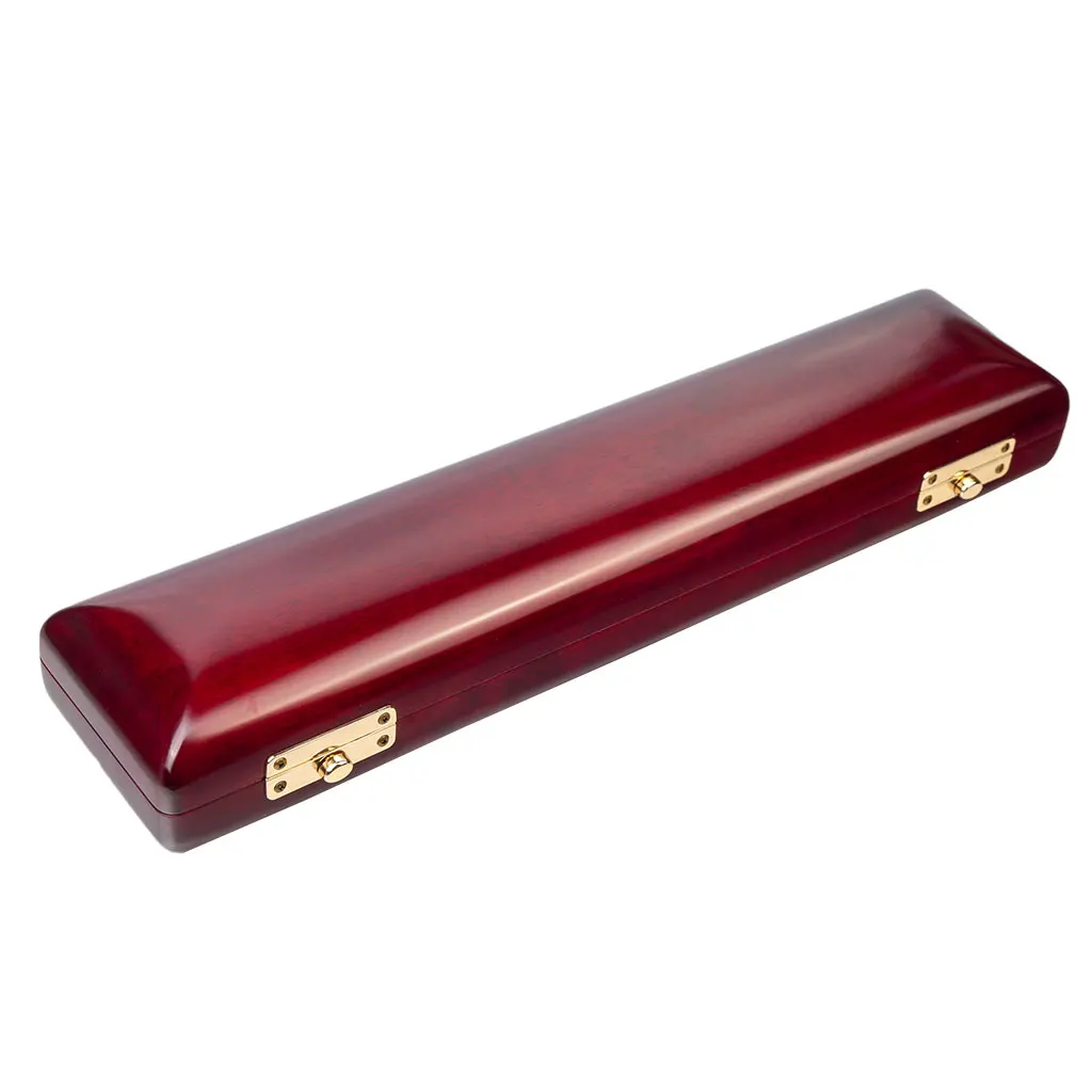 Advanced Flute Case Hard Case 16 Holes Flute Bag Durable Red Wood Solidwood For 16-Hole Flutes Woodwind Instrument Accessories