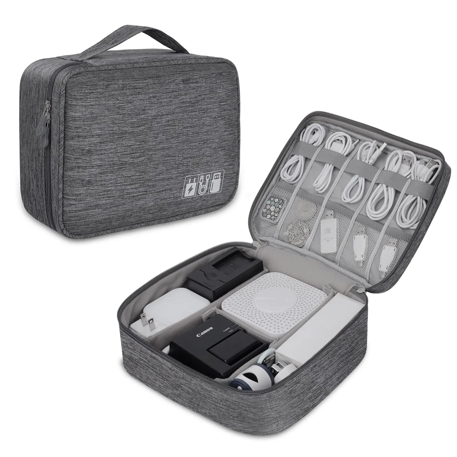 Electronic Organizer Travel Universal Cable Organizer Electronics Accessories Bag for Cable, Charger, Phone, USB, SD Card