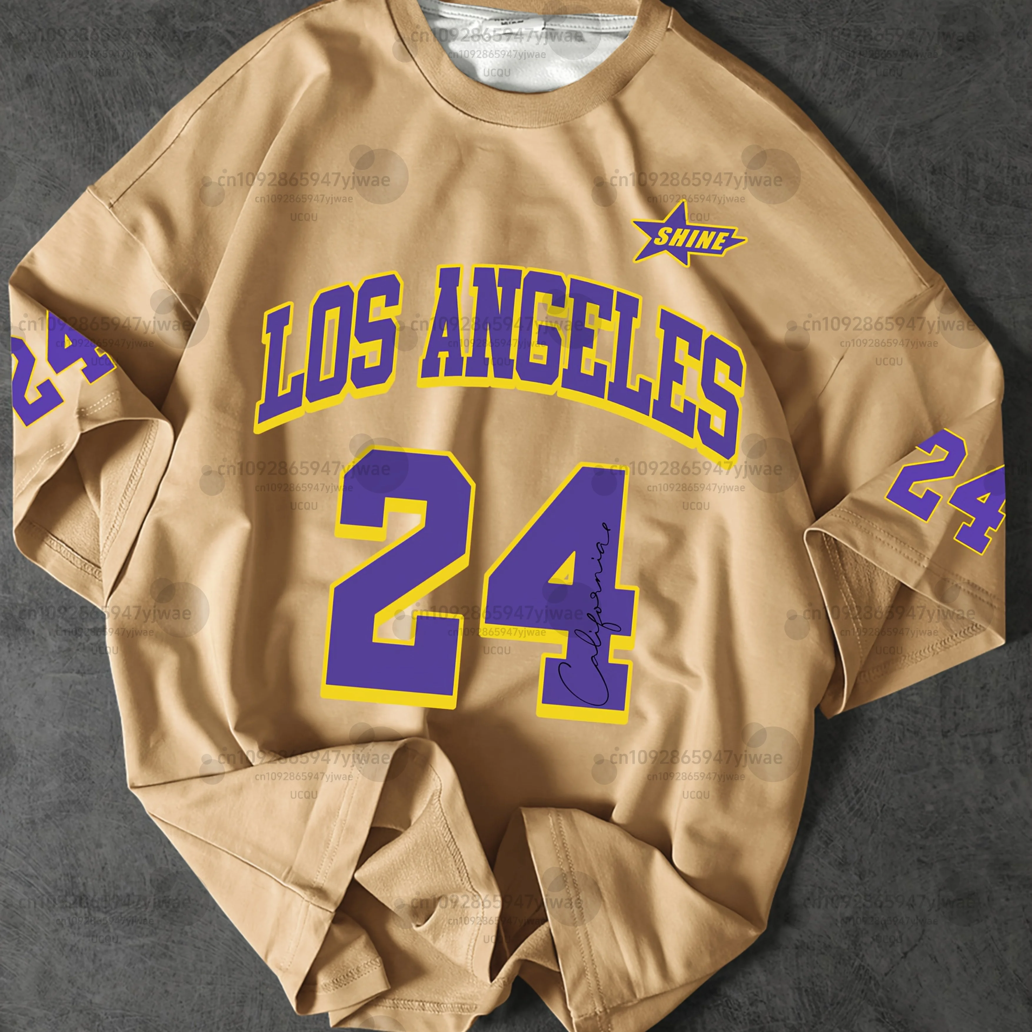 2025 Summer Mens LOS ANGELES NO.24 Graphic T Shirt Lightweight Quick Dry Men Short Sleeve Training football t-shirt men clothing
