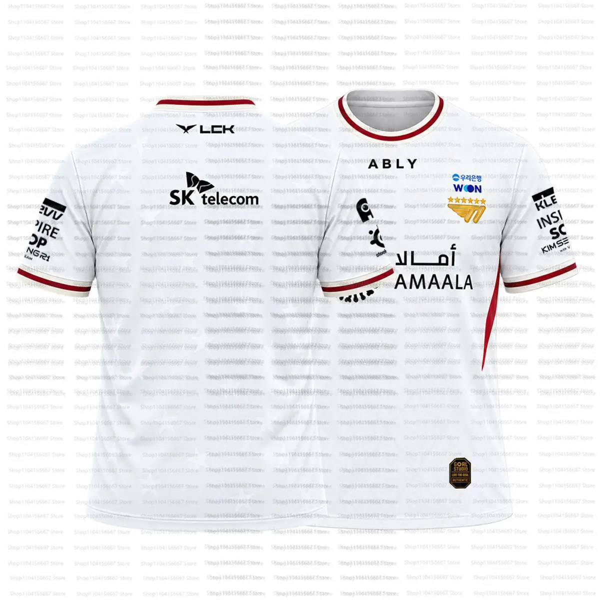 T1 Lck 2026 Esports World Unisex Summer Breathable Crew Neck T-shirt  Casual Short Sleeve Fan Jersey  Free Customization