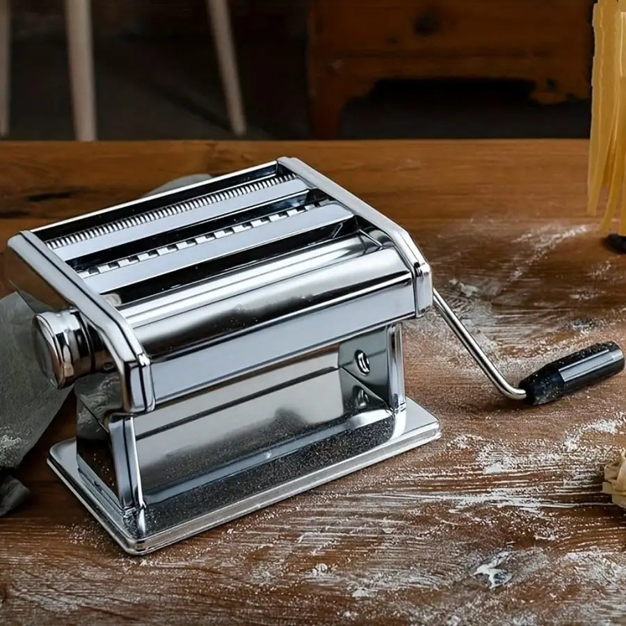 Manual Pasta Maker, 9 Thickness Settings, 304 Stainless Steel Pasta Noodle Cutter, Spaghetti Fettuccine Lasagna Dumpling