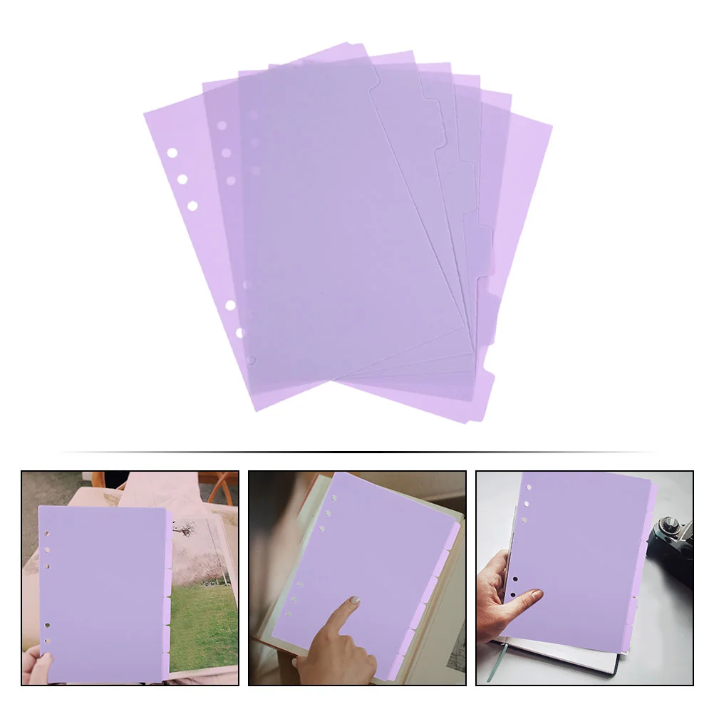 12 Pcs Pocket Separator Binder Tabs The Notebook Page Plastic Dividers Pp Index Labels