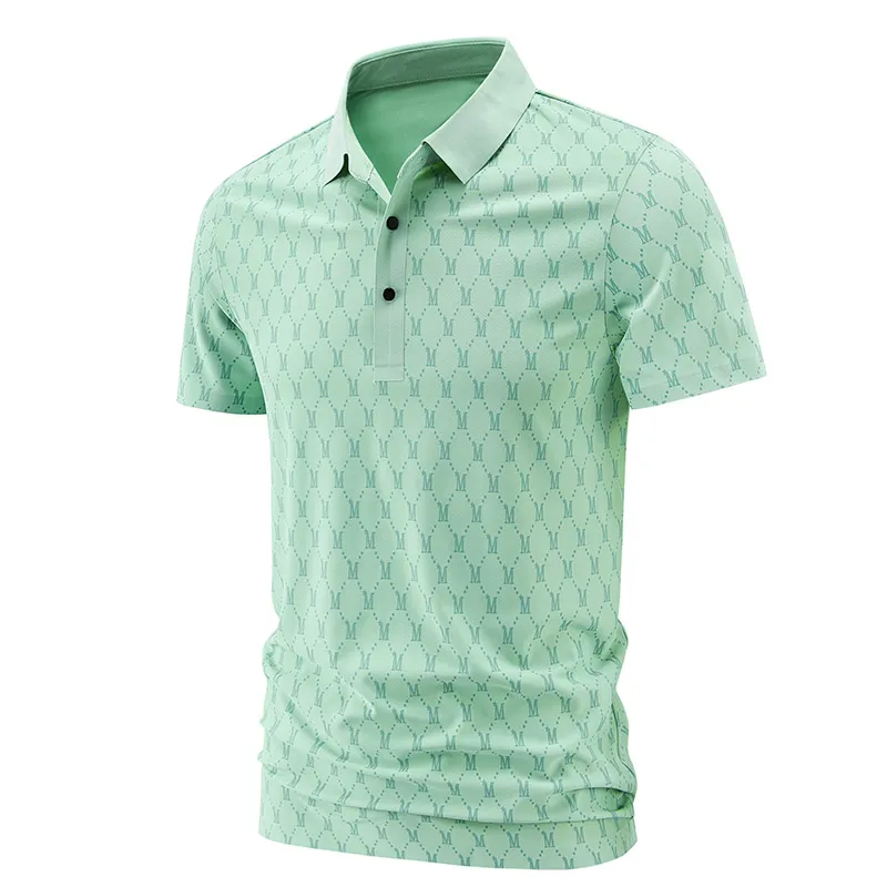

New Printed POLO Shirt for Men Solid Color Top