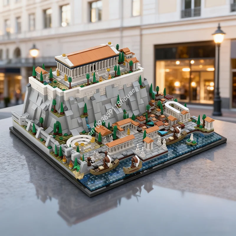 

1952 шт. MOC акрополис Афины архитектурная модель строительные блоки строительство DIY рождественские подарки идея игрушка кирпич дети день рождения