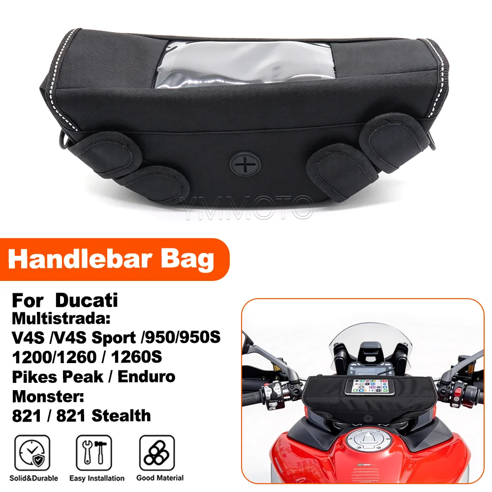 For Ducati Multistrada 1200 950 1260 S V4 V4S Monster 821 Stealth Waterproof Handlebar Bag Travel Storage Tool Navigation Bag