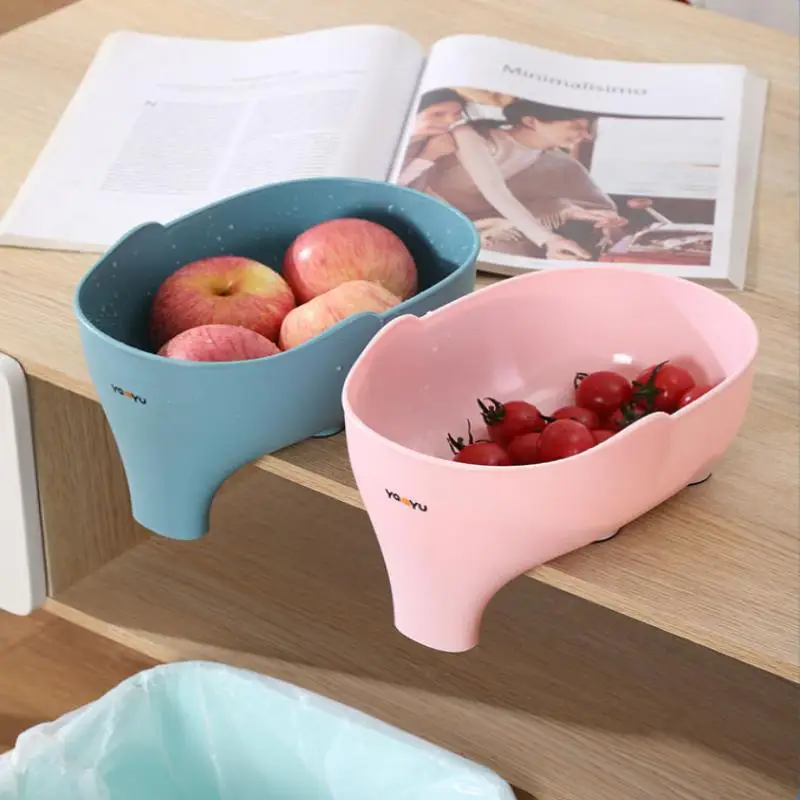 Kitchen Sink Filter Drainage Filter Basket Dry Wet Separation Garbage Filter Elephant Shaped Hanging Vegetable Washing Basket