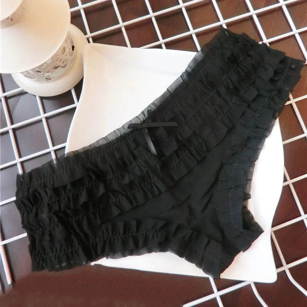 Cute Sweet Female Panties Color Underwear Cake Layer Lace Briefs Sexy Mesh Breathable Cozy Underpant Women Low Waist Lingerie image 3