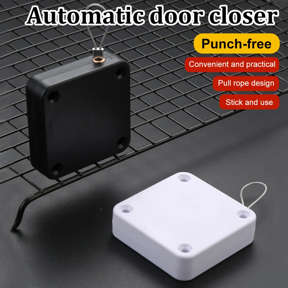 Automatic Door Closer Automatically Close 500/1000g Pull Punch-free Door Closers For Wooden Sliding Glass Metal Door Dropship