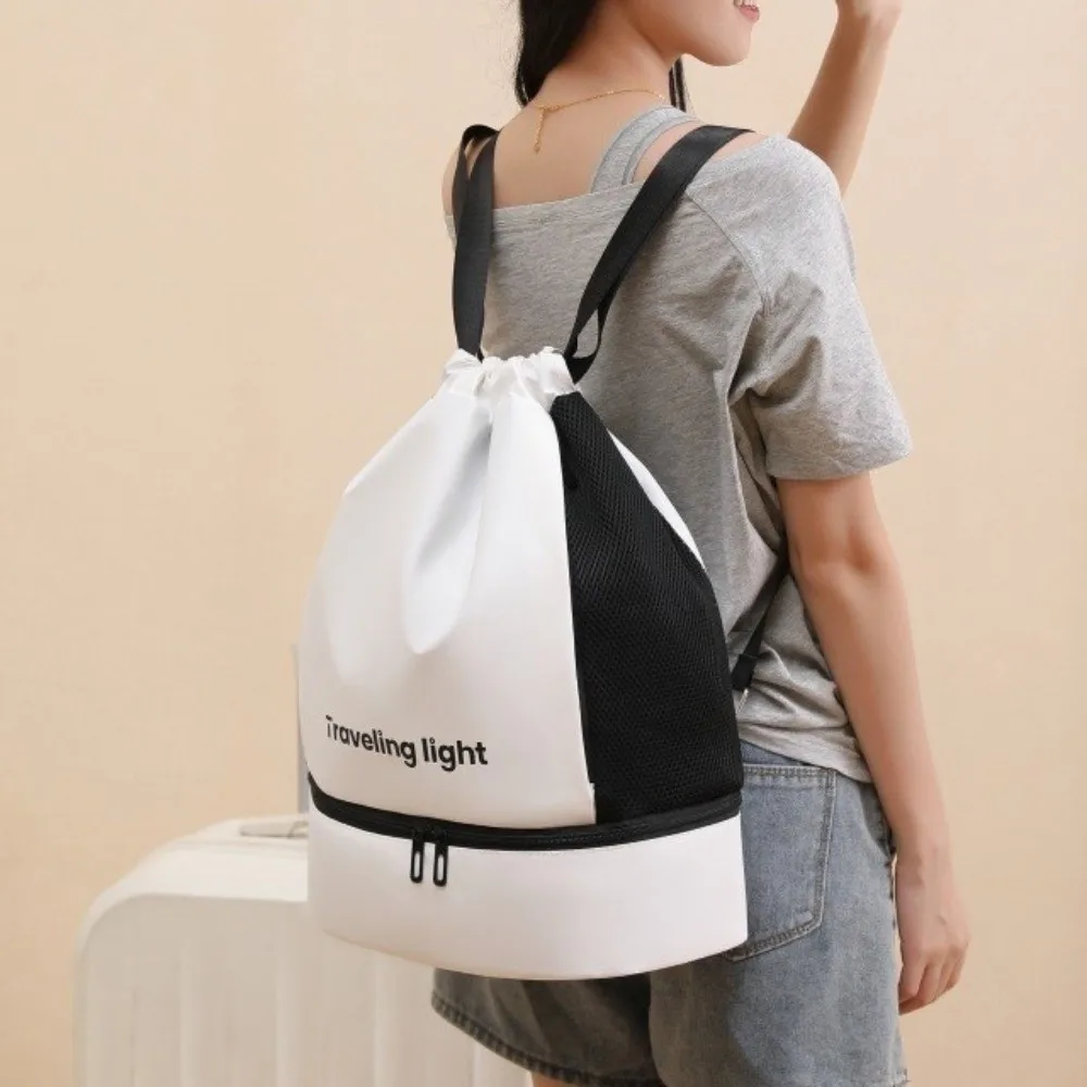 

Large Capacity Travel Bag Waterproof Dry Wet Separation Swimming Yoga Bag Drawstring Closure Lightweight Fitness Bag Travel Use