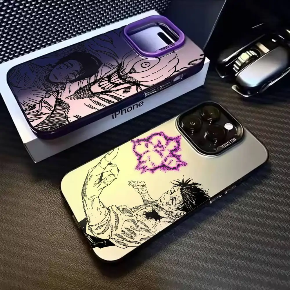 

Anime Cool Yuta Jujutsu Phone Case For iPhone 17,16,15,14,13,12,11,Mini,Pro,E,MAX White Candy Matte Cover