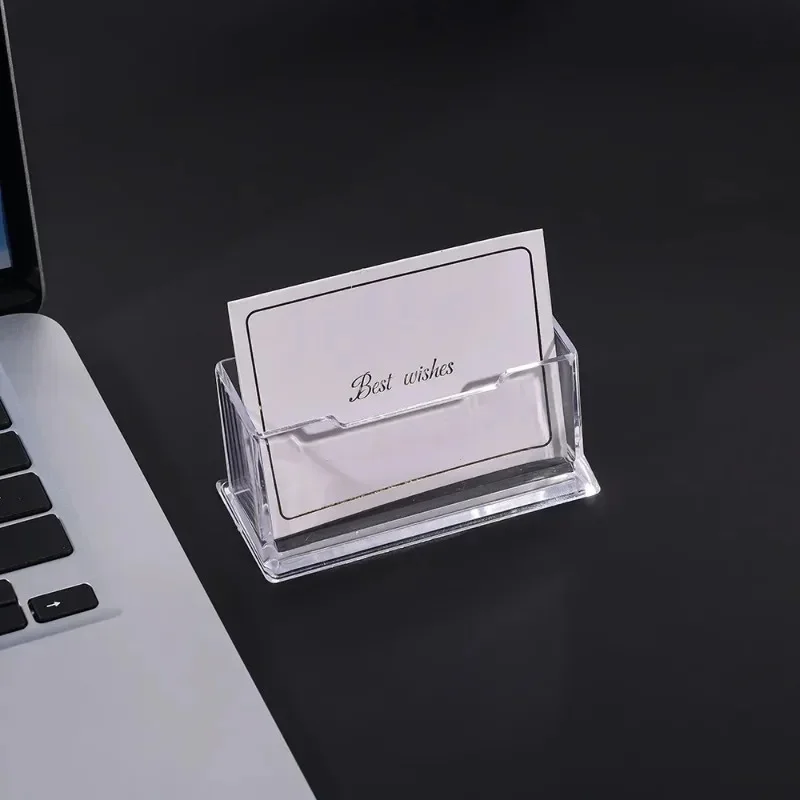 1-6Pcs Transparent Desk Business Card Storage Box Clear Acrylic Display Stand Large Capacity Photocards Card Holders