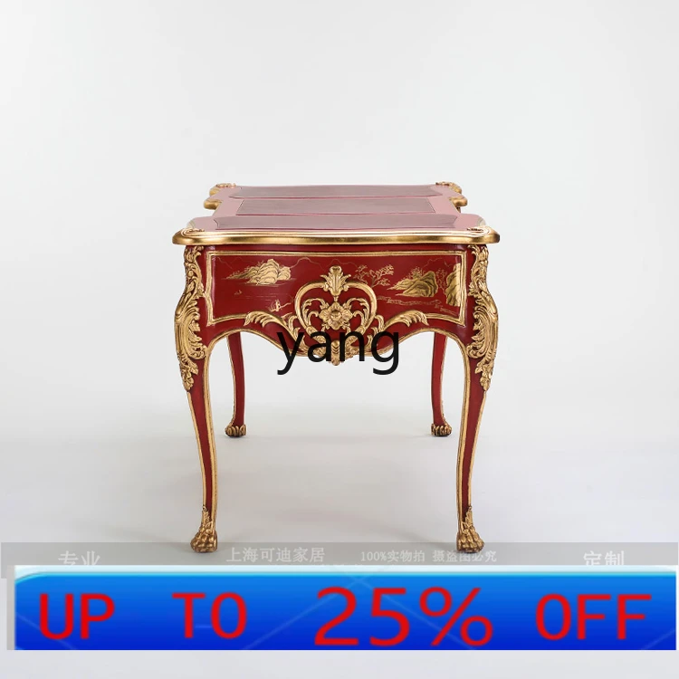 

LH light luxury desk American solid wood writing desk study furniture exhibition hall model room
