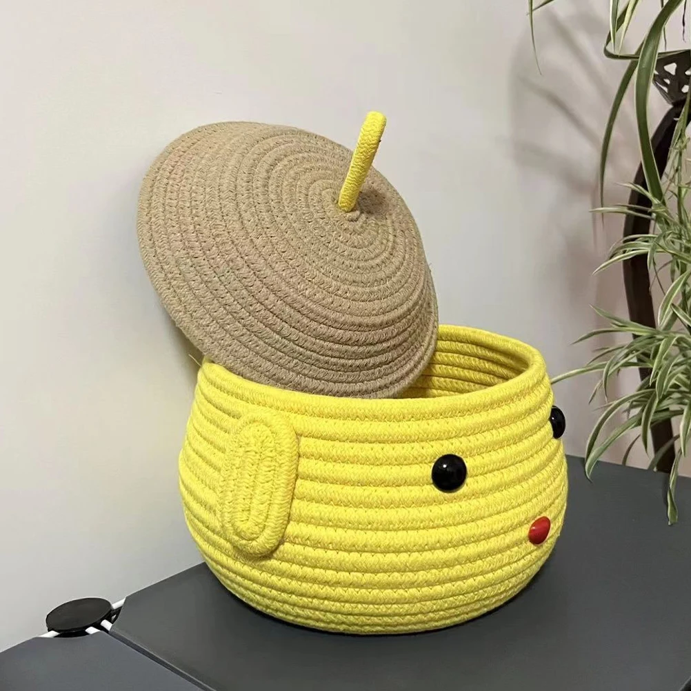 

Egg Storage Basket Cotton Rope Woven Home Supplies Multifunctional Food Container Practical Decorative Household