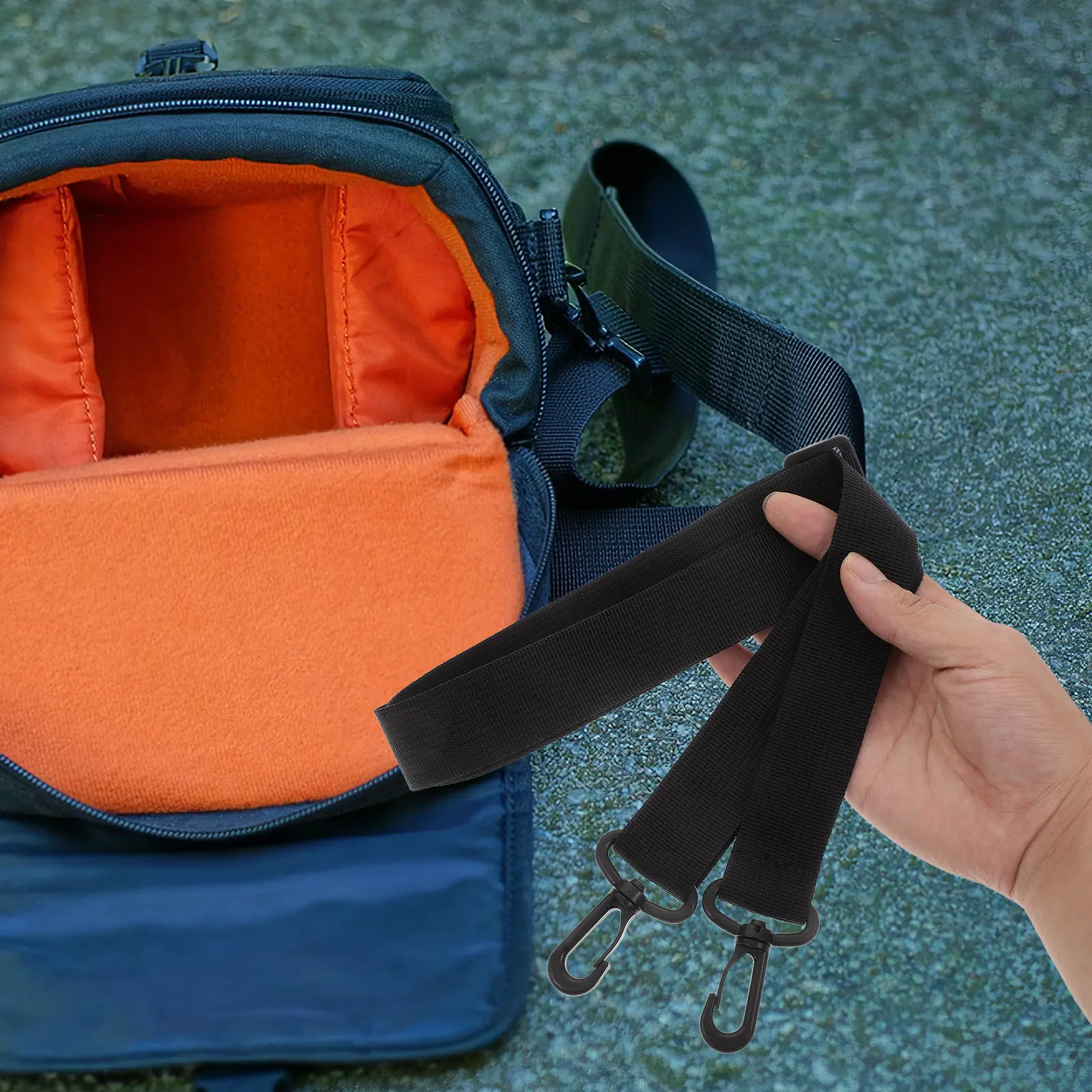 Adjustable Shoulder Strap for Drawing Tube Black 3x130cm Portable Crossbody Carrying Belt Hook Clip for Retractable Painting