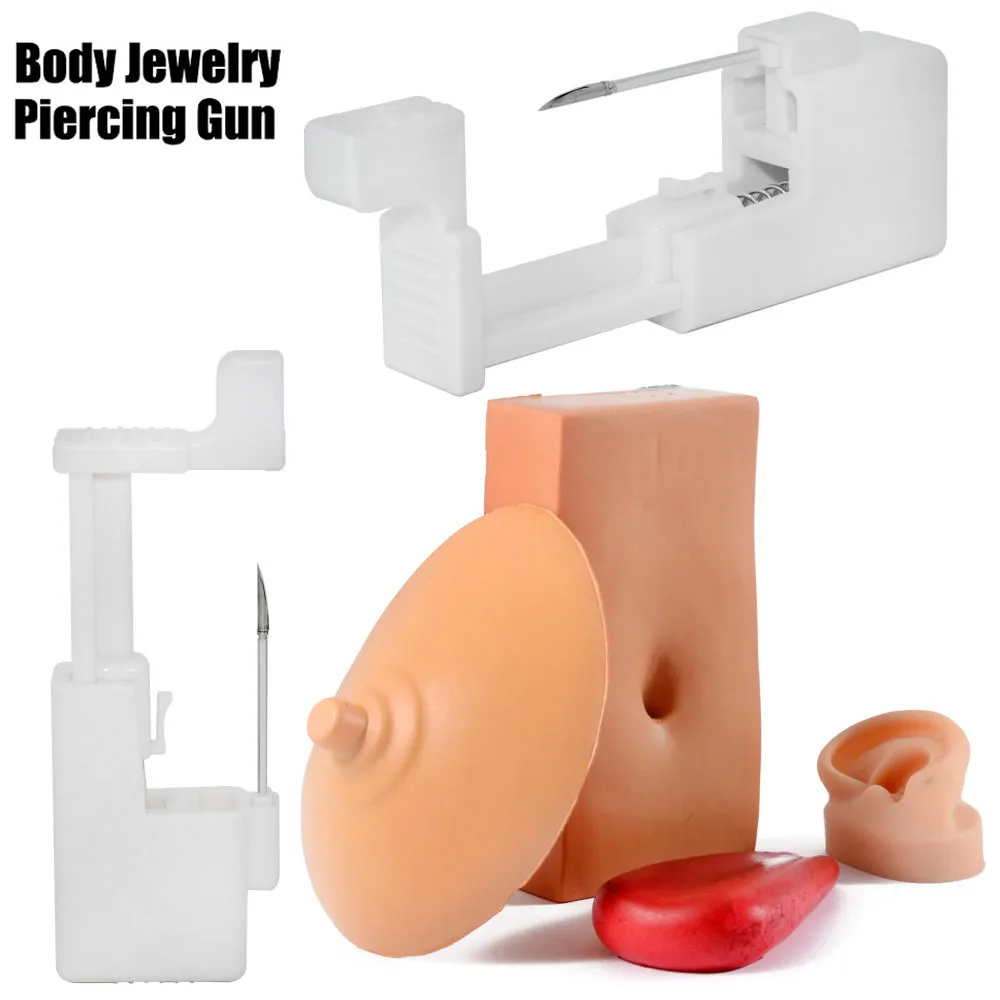 Disposable Sterile Body Jewelry Piercing Gun Unit Nipple Ring Tongue Bar Navel  Ring Labret Piercer Kit Piercing Tool