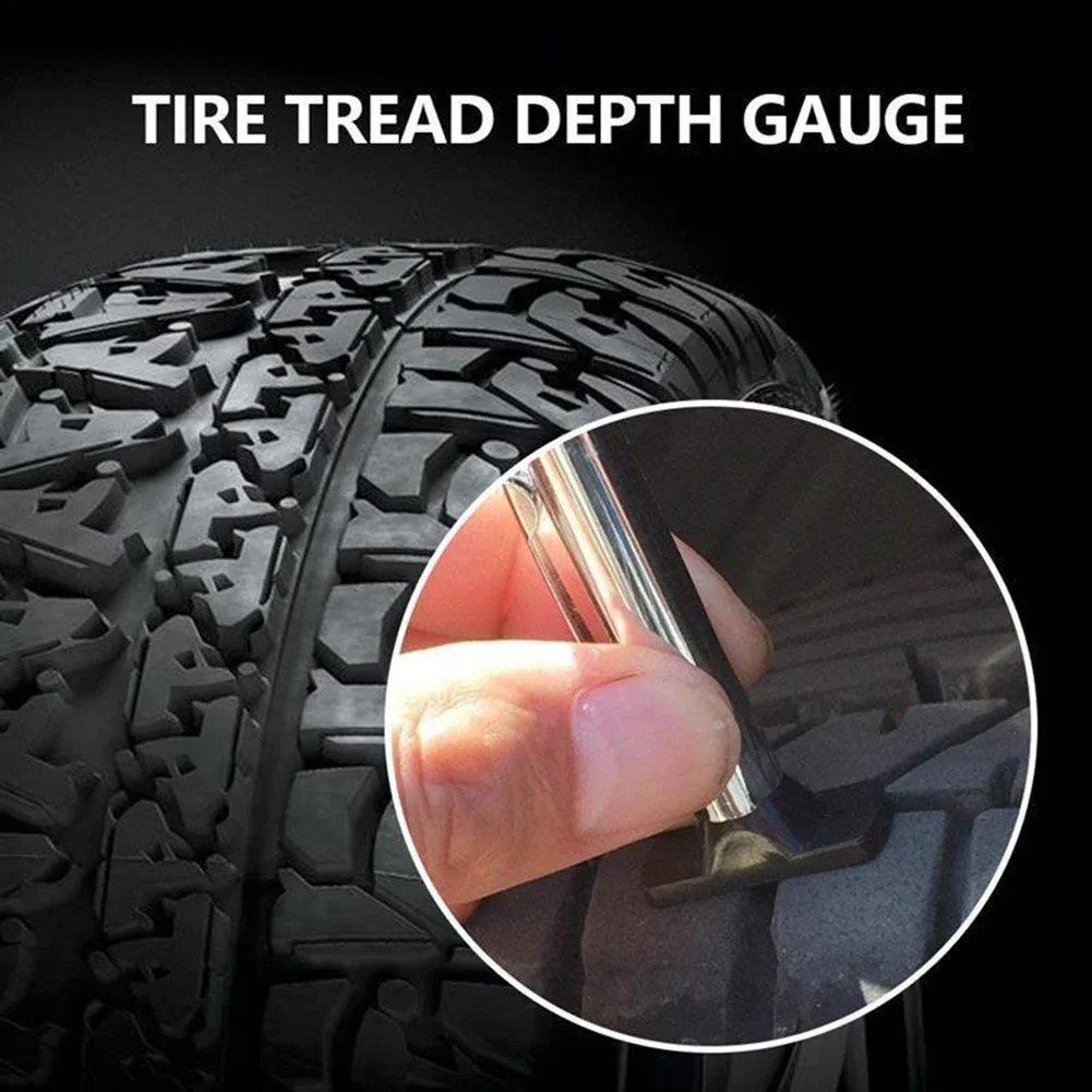 Car Wheel Tyre Measuring Ruler Automotive Tire Tread Pattern Depth Thickness Detection Inspection Meter Accessories