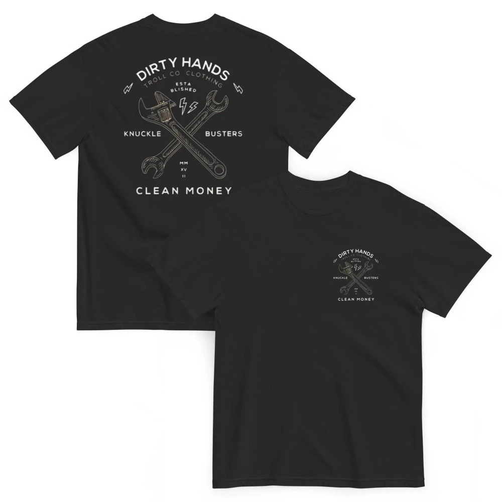 Unisex Dirty Hands Clean Money Garment-dyed Heavyweight T-shirt Men's T-shirts for Summer Unisex All-Season