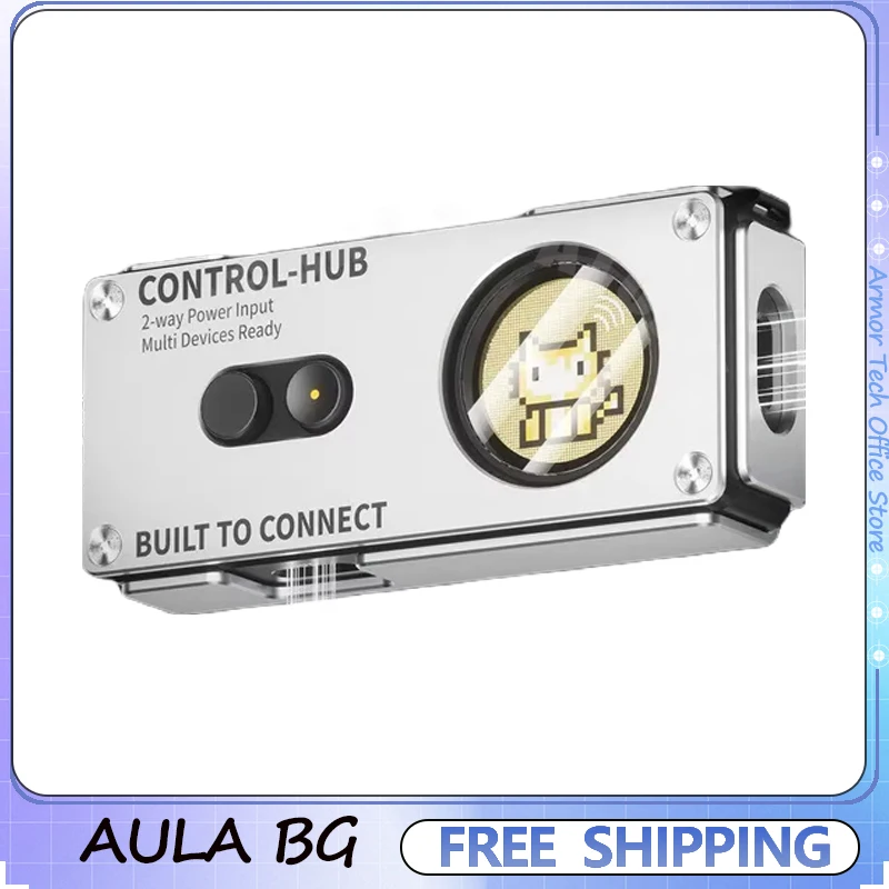 AULA BG Collaboration Edition HUB Two-to-Three E-sports 8K Expansion Dock Voltage Monitoring Custom GIF Upload Support BOX63EV63