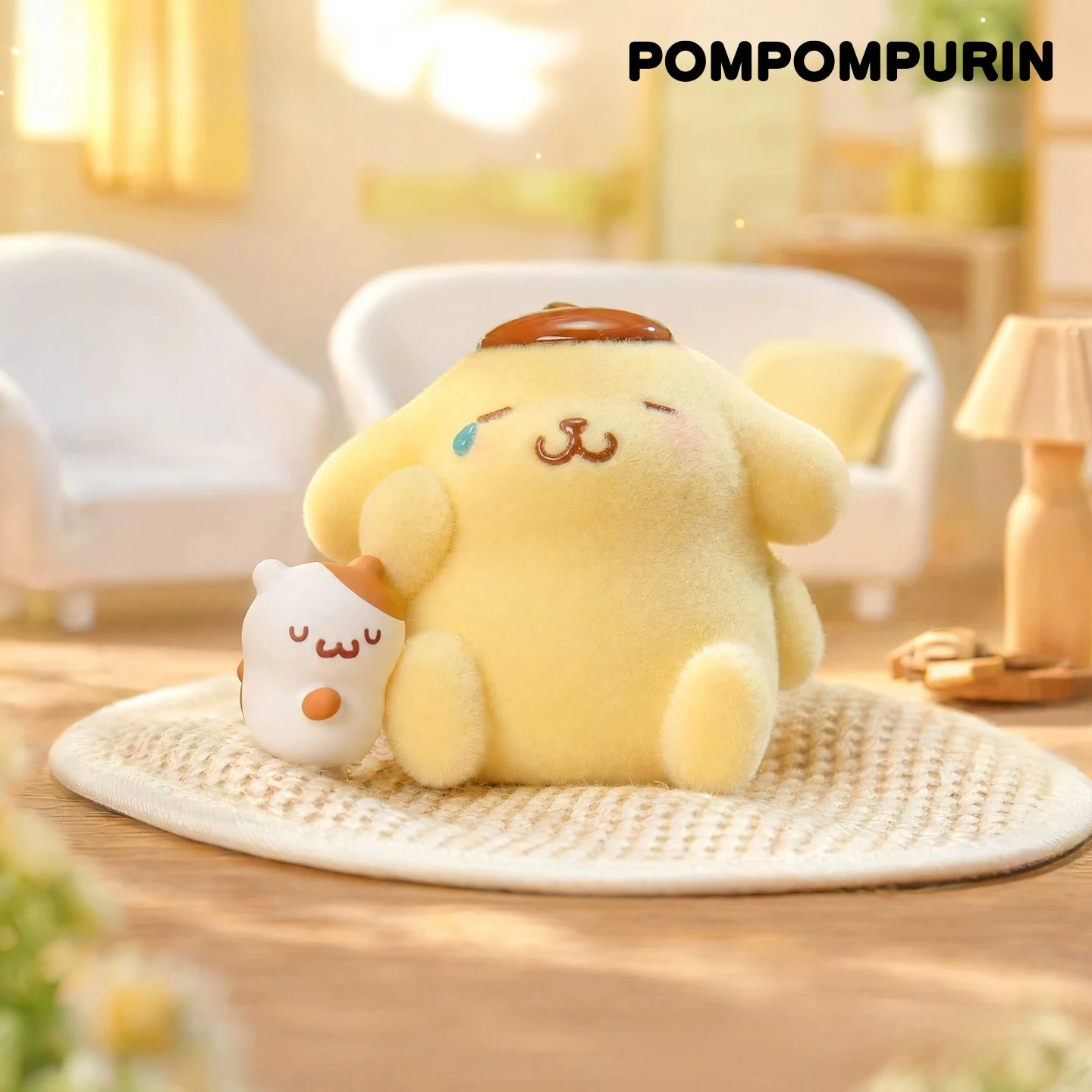 

Sanrio Family Pompompurin Pudding Dog Fluffy Daily Series Hand Flocked Blind Box Car Ornament Cute Gift Tide Play Doll