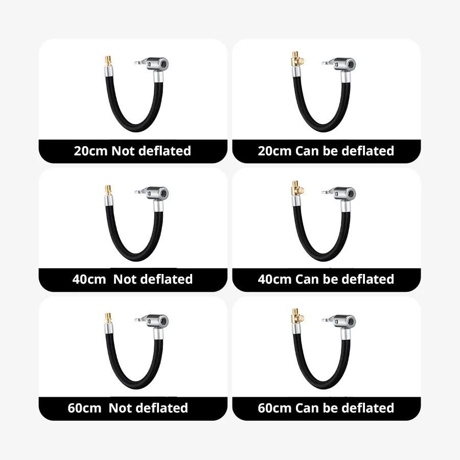10 20 40 60cm Car Tire Inflator Hose Inflatable Air Pump Extension Tube Adapter Twist Tyre Connection Locking Air Chuck image 5