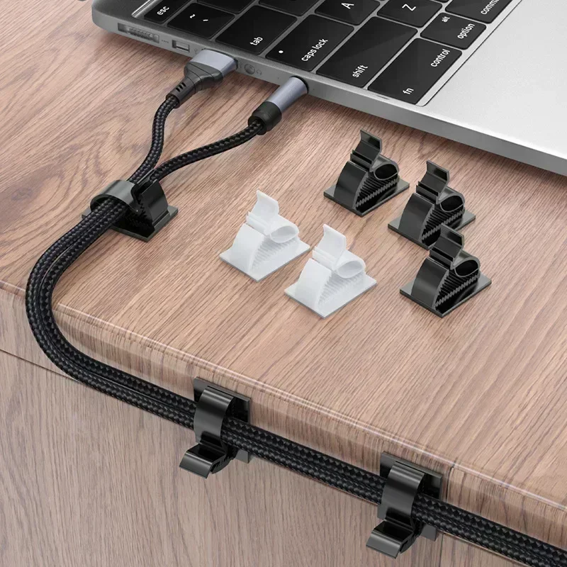 Universal Adjustable Desk Multipurpose Self-Adhesive Cable Clips Wire Clamps Cord Holders Desk Cable Management Home Office Car