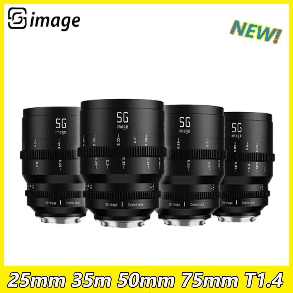 SGimage Full Frame 25mm 35m 50mm 75mm T1.4 Cine lens Large Aperture Manual Focus Lens for Sony E Mount Landscape Photography