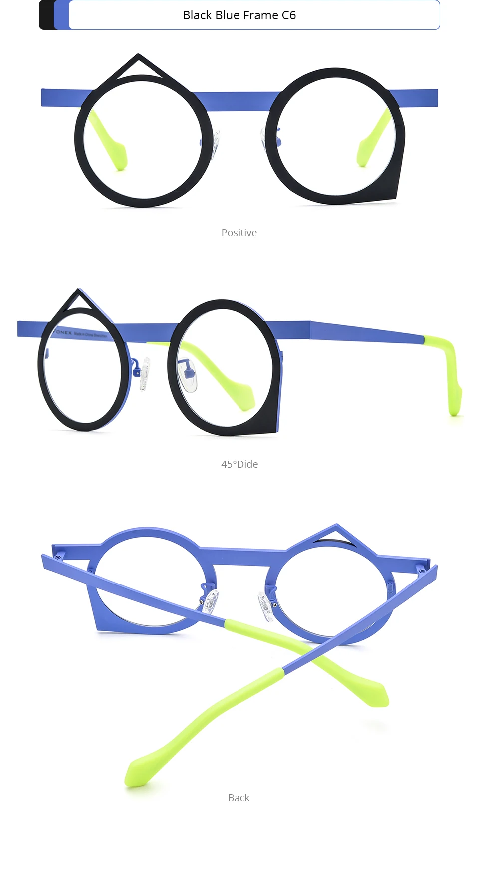 FONEX Reines Titan Brille Rahmen Frauen 2025, Neue Mode Marke Design Unregelmäßige Brillen Männer Ultraleicht Japanische Brillen 85801 – Detail 12