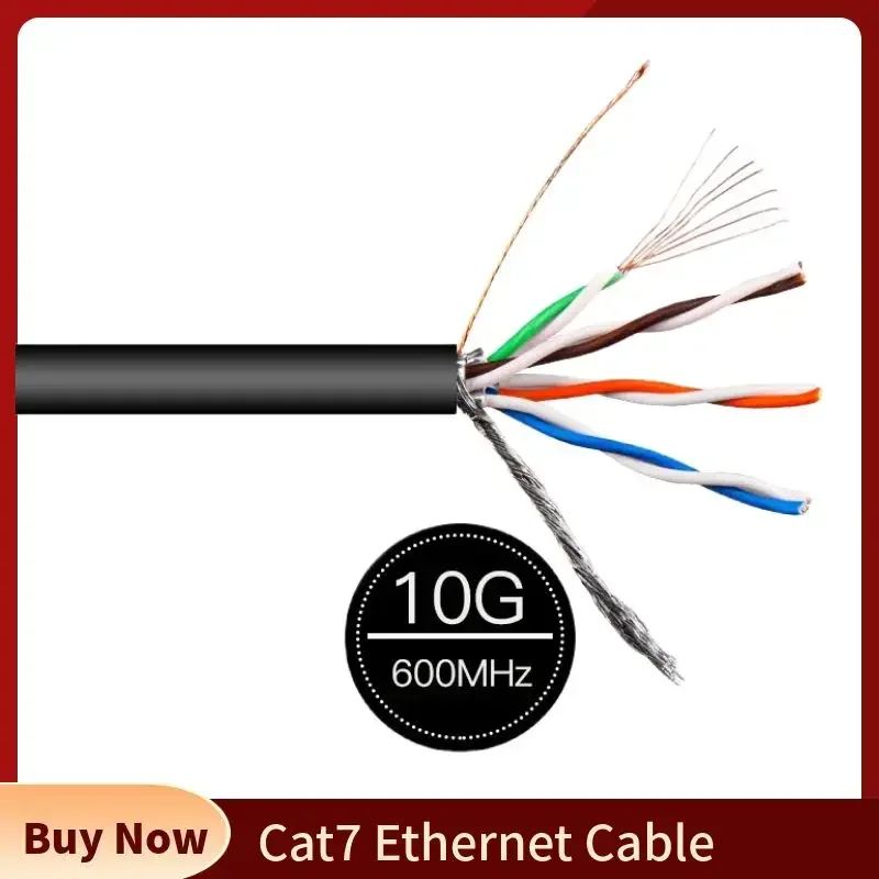 Cat7 RJ45 Kabel Ethernet 20m 100m 30m 50m 10m 5m Zewnętrzne podwójnie ekranowane kable sieciowe RJ 45 26AWG Przewód Lan Tester Cat 7