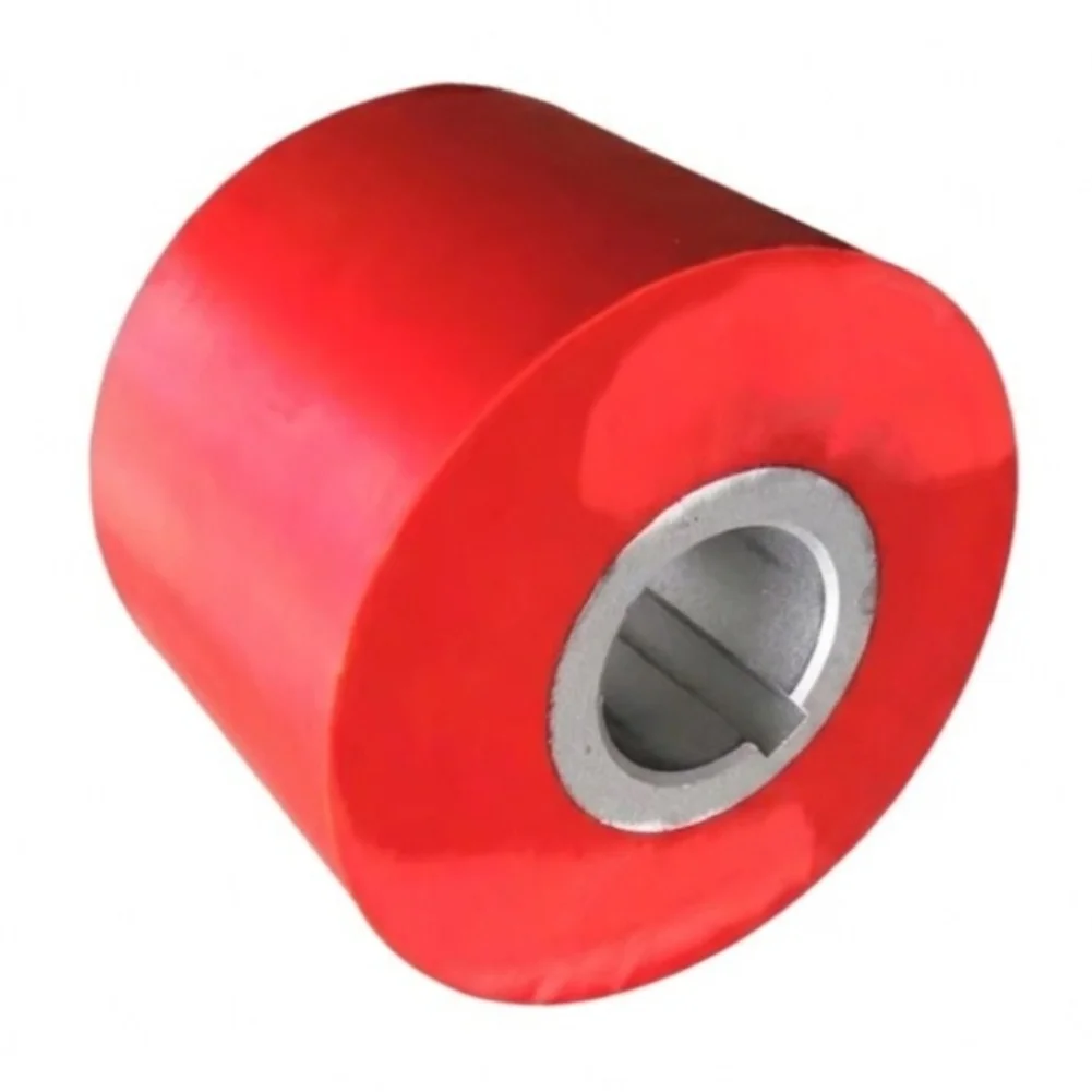 1 Piece Feed Roller Compatible with Round Rod Sanding Machines 85x60mm 28mm Shaft Diameter Keyway 6x3mm Red Rubber Metal