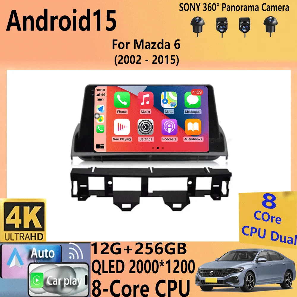 

9 Inch For Mazda 6 2007 2003 2004 2005 2006 2002 - 2015 Multimedia Car DVD Player Navigation GPS Radio Wifi BT 4G LTE 128G Andro