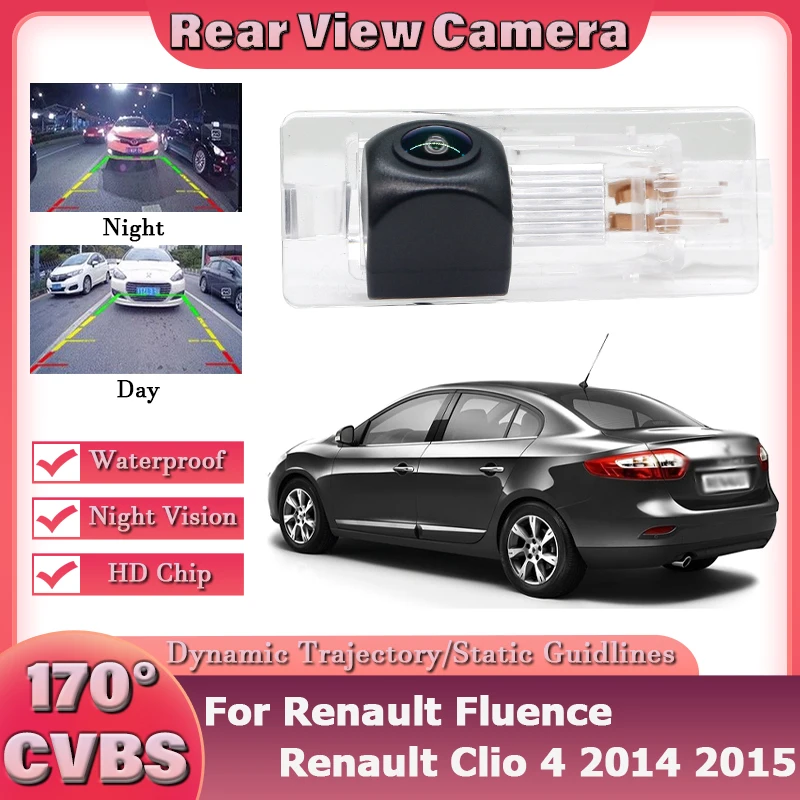 170° HD 1080X720P Fisheye Car Rear View Backup night backup Parking system Camera For Renault Fluence Renault Clio 4 2014 2015