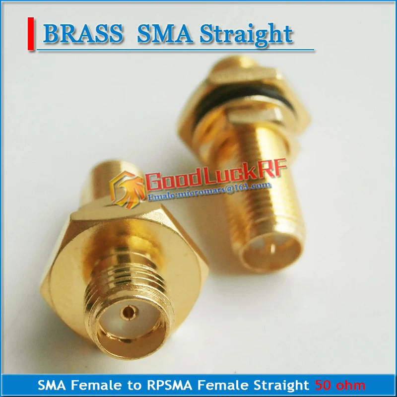 1X Pcs SMA Female To RP-SMA RPSMA RP SMA Female Plug O-ring Washer Bulkhead Panel Mount Nut Gold Plated Brass RF Connector
