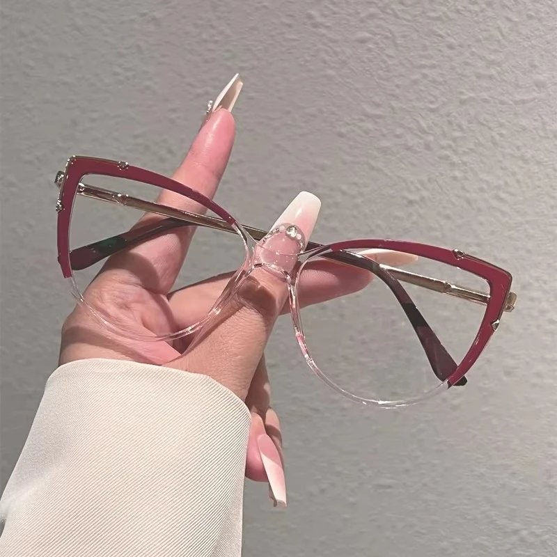 GM LUMIAS Cat Eye Glasses Women Stylish Vintage Luxury Design Decor Optical Frames 2026 New Trendy Blue Light Blocking Eyewear