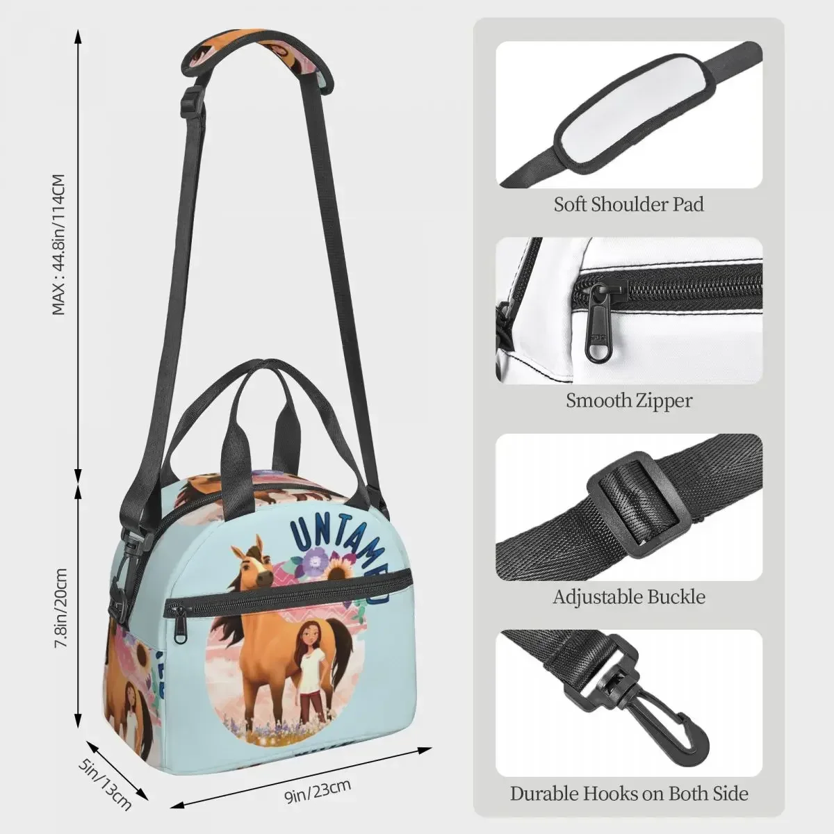 Untamed Spirit Riding Free Insulated Lunch Bag for Kids School Cooler Thermal Box Tote Portable Lunch Boxes