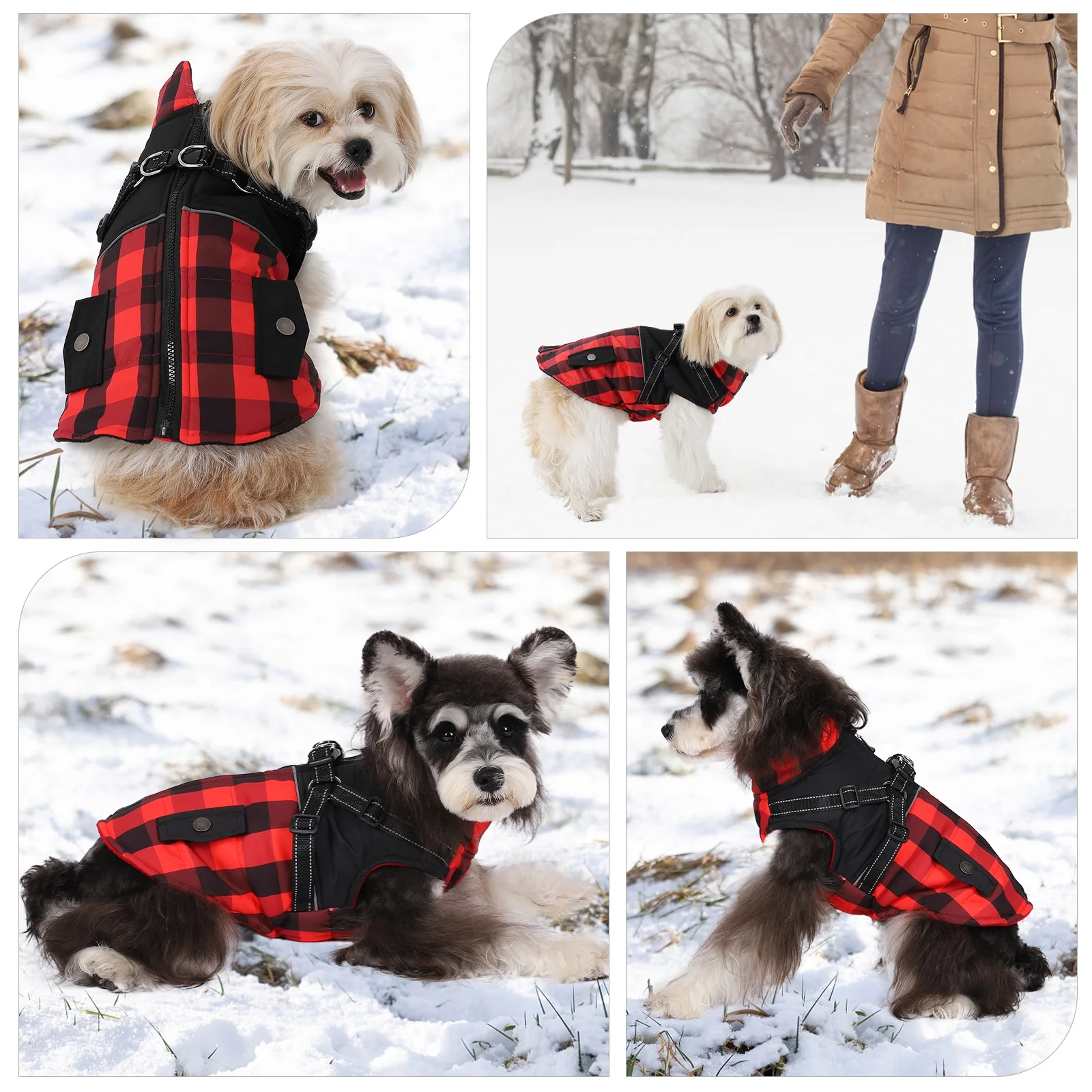 

Winter Warm Dog Coat Clothes Pet Dog Vest Jacket With Harness for Small Medium Dogs Chihuahua Costume French Bulldog Pug Outfits