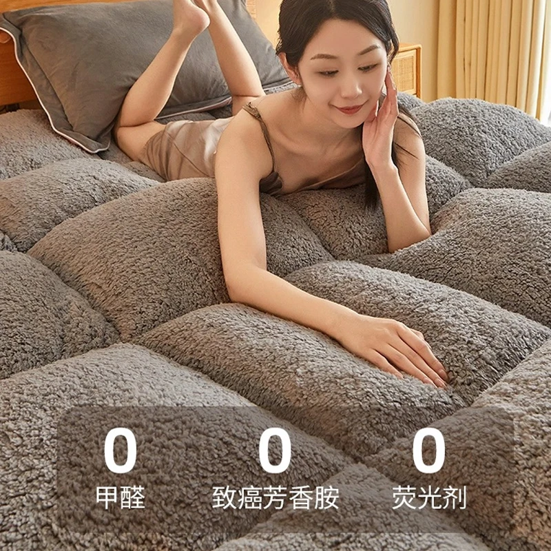 Winter thicken warm lamb cashmere mattress high quality household soft pad tatami floor mat student dormitory single mattresses