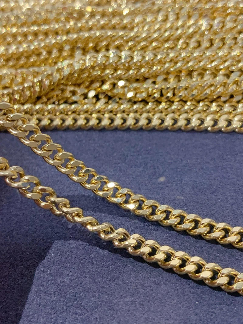 KUGG 18K Yellow Gold Bracelet 4.1mm Wide Cuban Chain Design Fashion INS Style Bracelet for Women and Girls Birthday Gift