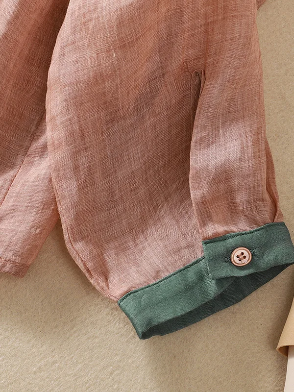 2025 Autunno Nuovo Coreano Sle Pendolarismo Han Han Lino irt Donne Artistico Retro Allentato Lungo Sve Top Tessuto Sottile Traspirante