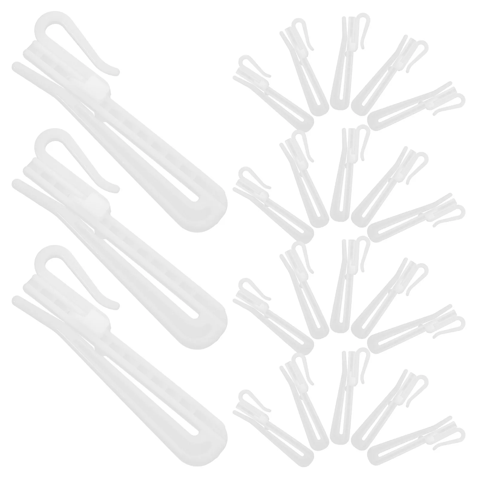 50Pcs Adjustable Plastic Pinch Pleat Hooks for Curtains Pleated Drapery Hooks Secure Stable Install Multiscene Decor