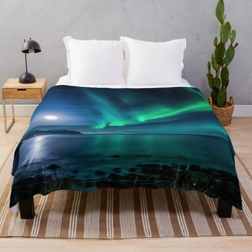 

Aurora Borealis Throw Blanket Furry Polar Blankets