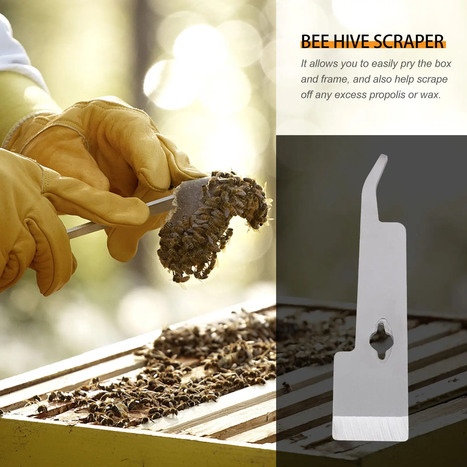 1Pcs Stainless Steel Beehive Scraper Essential Beekeeper Tool for Opening and Wax Removal Compact Design Fits Pocket