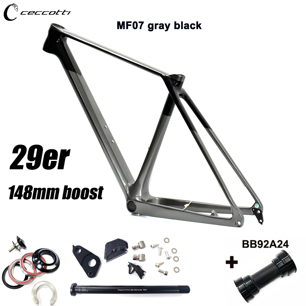 CECCOTTI 29er MTB Carbon Frame T1000 Carbon Hardtail Mountain Bike Frame BSA 148x12mm Boost Carbon MTB Frame 29