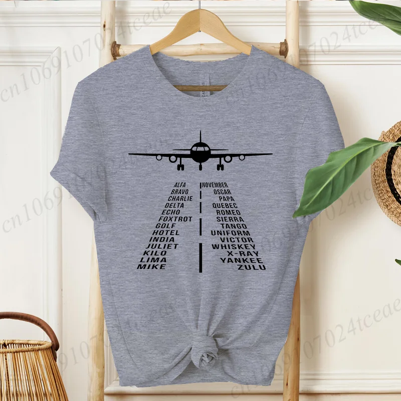 

Airplane Mode Print Tshirt for Women Clothing Comfortable Casual Tops Tee Shirt Summer Fashion T-Shirt Travel Clothing LW02
