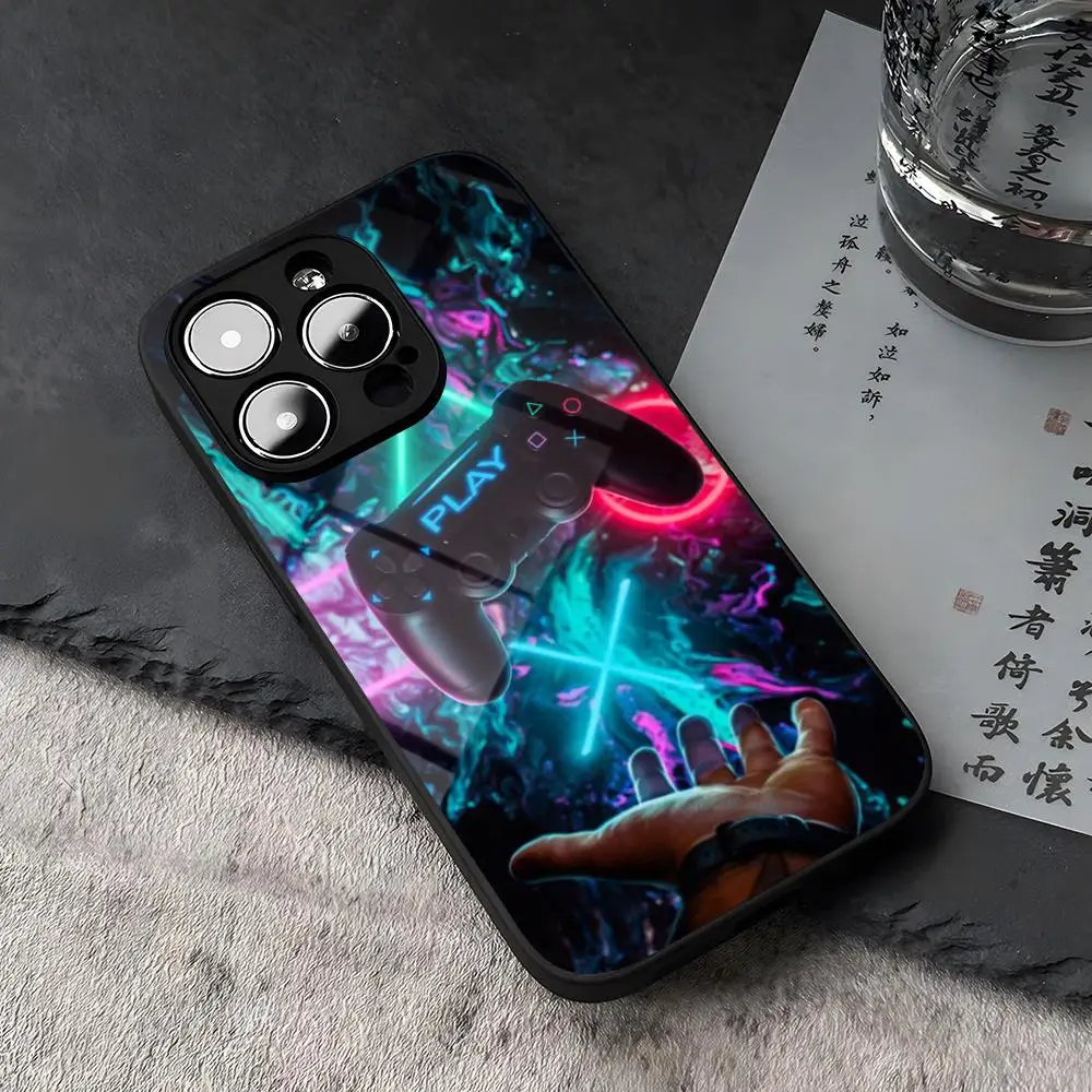 Play Station PS4 Game Phone Case For iPhone 15 13 14 12 11 Pro XS Max Plus Mini X XR 8 7 6s SE2020 Tempered Glass Coque