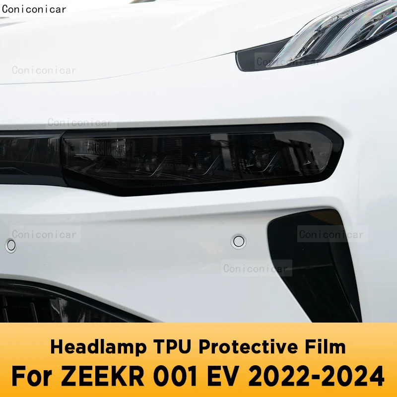 

For ZEEKR 001 EV 2022 2023 2024 Car Exterior Headlight Anti-scratch Front Lamp Tint TPU Protective Film Cover Repair Accessories