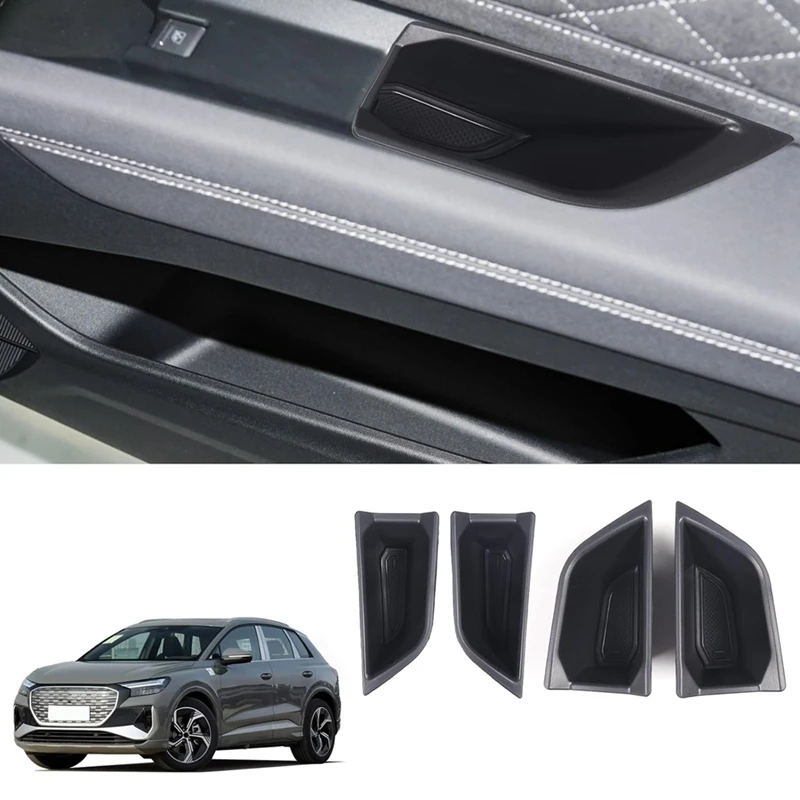 For  Q4 E-Tron 2022 2023 Car Door Storage Box, Door Handle Storage Box Tray Insertion Accessories (Front+Rear Door)