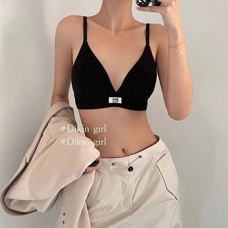 

Seamless Underwear Lightweight Small Chest Push up Low Chest DeepVSling Vest Bra