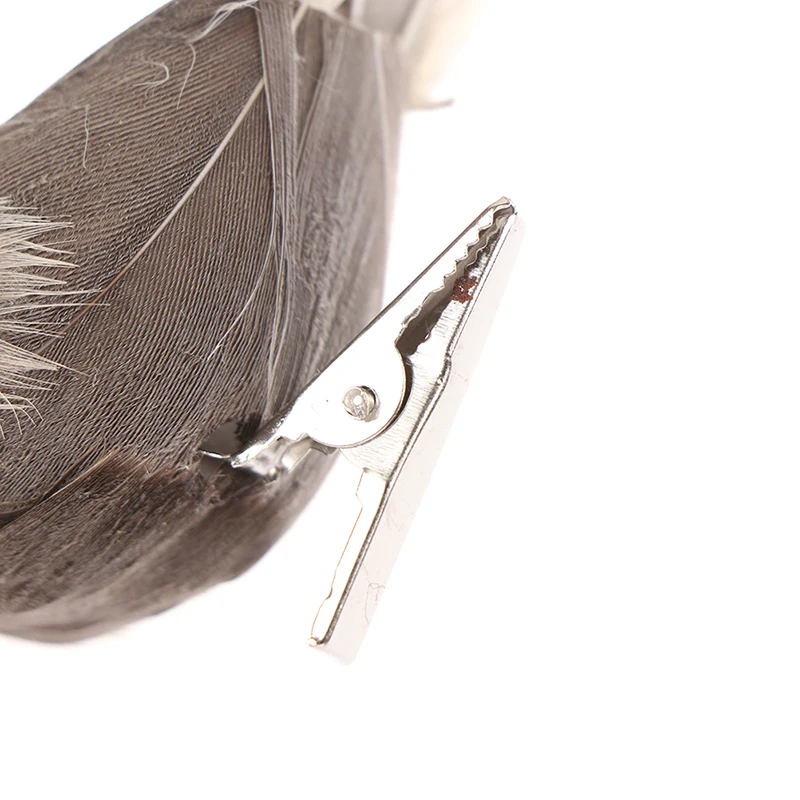 1Pc Gray fake birds artificial foam feathers sparrow home party wedding decor