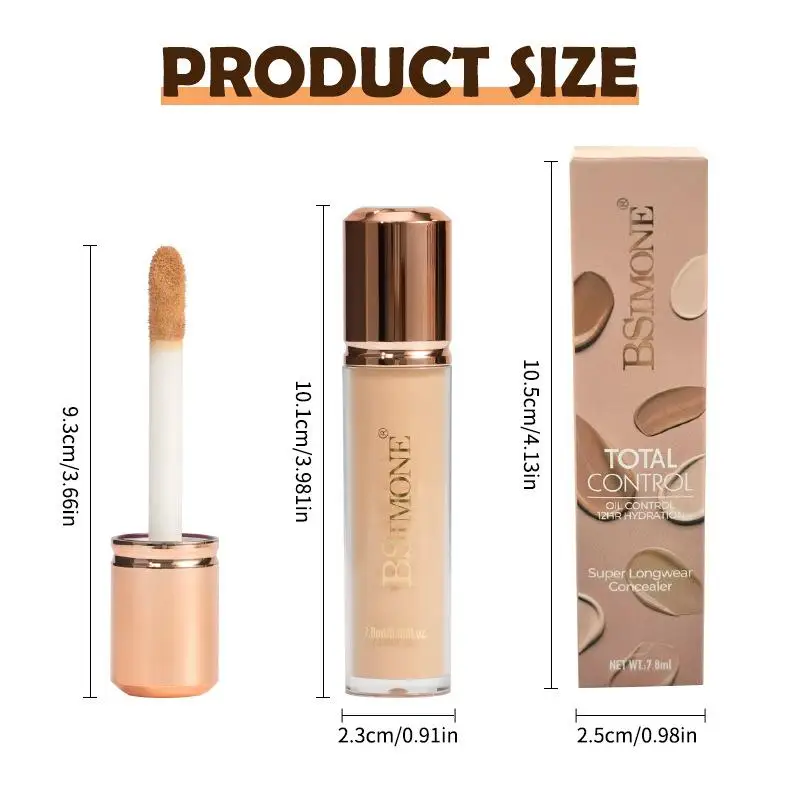 【HBA】قاعدة أساس سائل للوجه من بسمون، تغطية كاملة للتحكم في الزيت، ملابس طويلة، غطاء طبيعي ناعم وخفيف الوزن مقاوم للماء وغير لامع